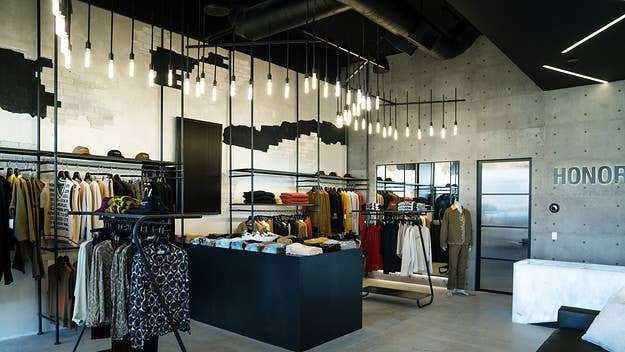 Credited as designers on the new Honor the Gift retail space in Los Angeles are Nicole Perrault and Allison Crosland of the Haus of Design firm.