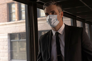 Thomas Lane is seen wearing a mask at a court appearance