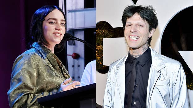 Billie Eilish and boyfriend Jesse Rutherford make light of age difference concerns by dressing up as a baby and old man, respectively, for Halloween.