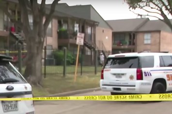 Scene of a Houston apartment shooting is pictured