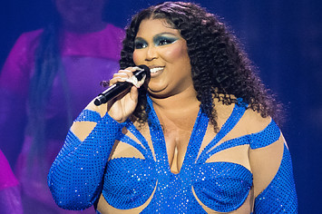 Lizzo is pictured performing live