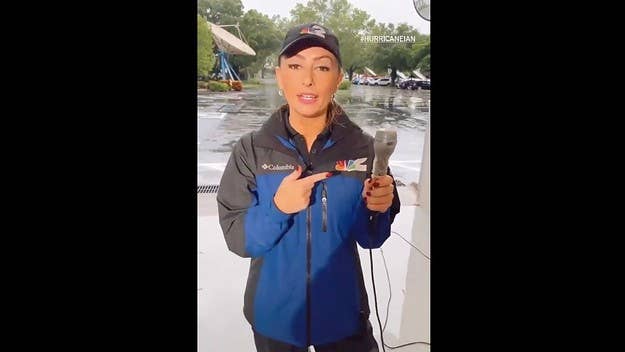 NBC2's Kyla Galer defended the move on social media as she provided on-the-ground coverage of Hurricane Ian, explaining that "it helps protect the gear."