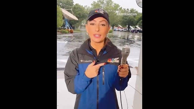 NBC2's Kyla Galer defended the move on social media as she provided on-the-ground coverage of Hurricane Ian, explaining that "it helps protect the gear."