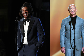 Jay Z speaks at the 36th Annual Rock & Roll Hall Of Fame Induction Ceremony, Bezos at the People's Choice Awards