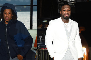 Jay Z in Manhattan, and 50 Cent Jackson attending premiere of "POWER BOOK II: GHOST"