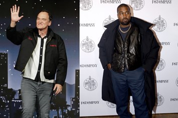 Quentin Tarantino and Kanye West image split