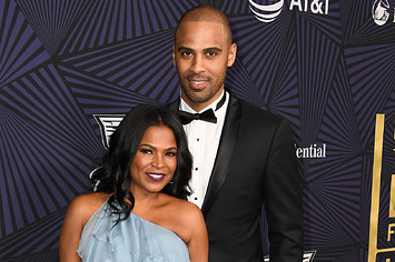 Nia Long and Ime Udoka photographed in 2017