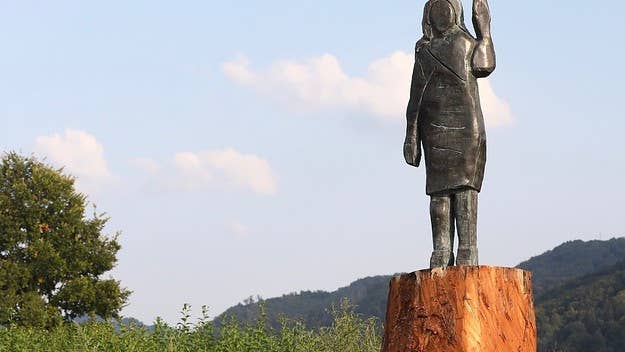 The statue, created by American artist Brad Downey, was unveiled earlier this week, months after the original wooden version was destroyed by arsonists.