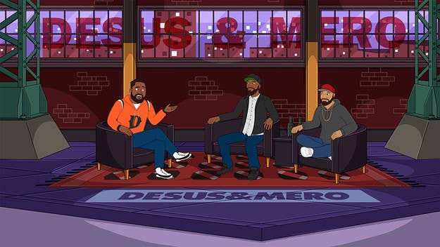 Here's an exclusive look of (animated) Desus & Mero interviewing Dre from the upcoming "Election Night" episode of ABC's 'black-ish.'
