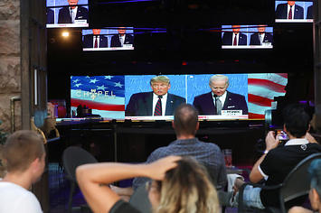 people in california watch presidential debate