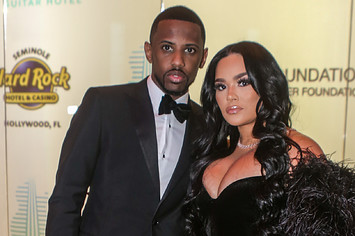 Fabolous and Emily B arrive at the Shawn Carter Foundation Gala.