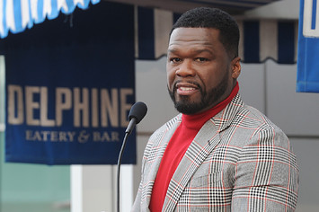 Curtis "50 Cent" Jackson attends a ceremony honoring him