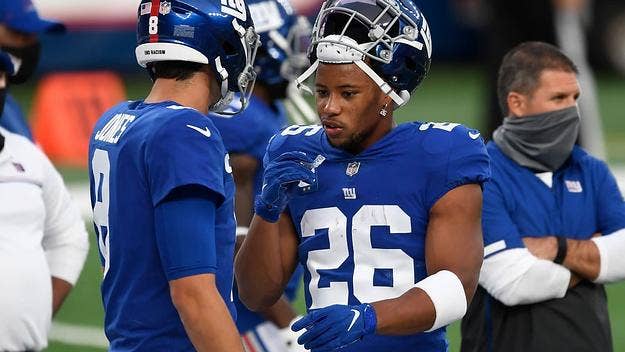 Saquon Barkley and Daniel Jones were both caught on video without masks in a New York City bar despite the pandemic that continues to grip the nation.