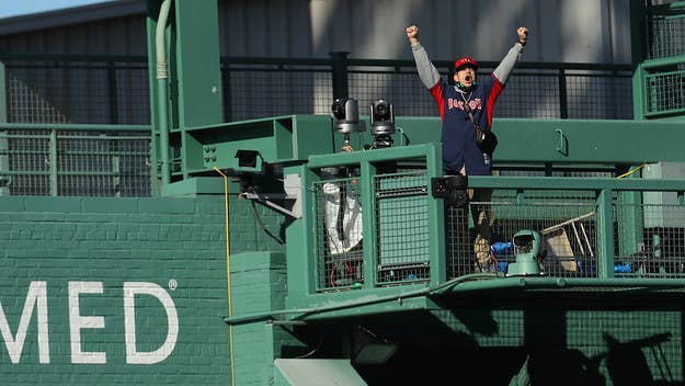 The pandemic didn't stop one devoted fan from sneaking into Fenway Park while his beloved Red Sox took on their longtime rivals, the New York Yankees.
