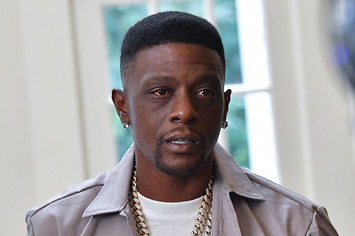 Rapper Lil Boosie on the set of the music video