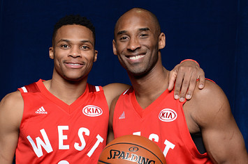 Russell Westbrook #0 and Kobe Bryant #24