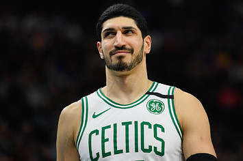 Enes Kanter #11 of the Boston Celtics looks on