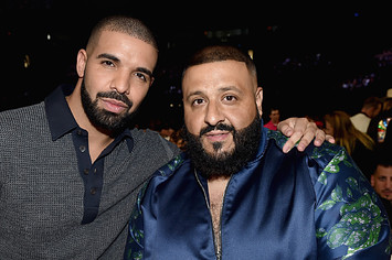 Recording artists Drake (L) and DJ Khaled