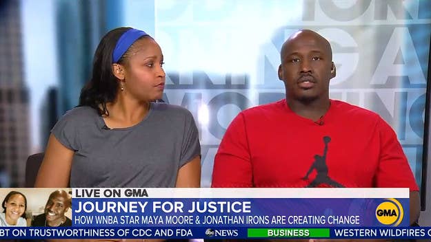 After fighting for the release of Jonathan Irons, who was wrongfully convicted in the late '90s, Maya Moore has announced she and Irons have married.