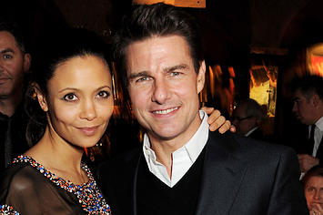 Thandie Newton and Tom Cruise attend a pre BAFTA dinner.
