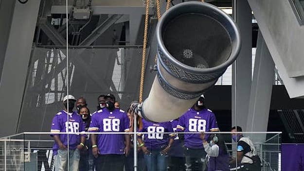 The Minnesota Vikings' Gjallarhorn—which signifies the start of every game—was also silenced for the first time since it became a tradition.