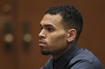 R&B singer Chris Brown appears in court for a probation progress hearing