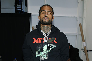 Dave East poses backstage at the Turkish Designers fashion show
