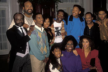 The 'Fresh Prince' cast takes a break from filming in 1990.
