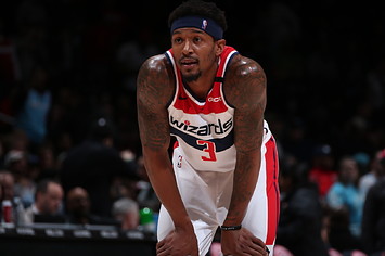 Bradley Beal looks on during the game against the Miami Heat.