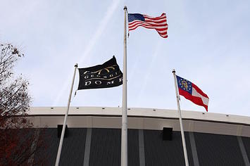 Georgia Dome Flag, American Flag and the Georgia State Flag