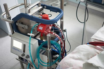A working ECMO machine in an intensive care unit.