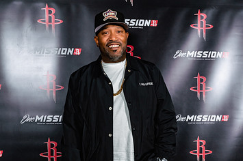 Bun B attends the game between the Houston Rockets and the Oklahoma City Thunder