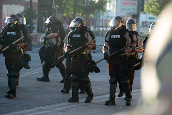 Police at protests in Minneapolis.