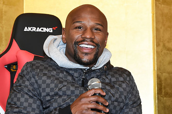 Floyd Mayweather attends the press conference for the Rizin Fighting Federation