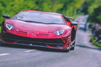 A Red Lamborghini Aventador