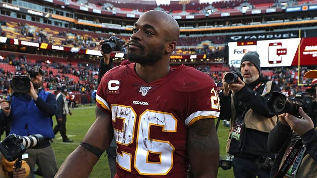 Washington Redskins running back Adrian Peterson says that he and his teammates will be taking a stand against police brutality when NFL games resume. 