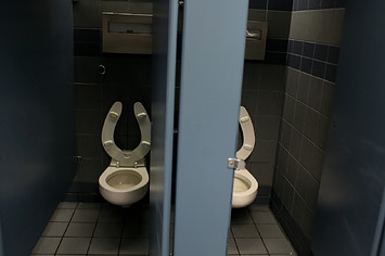 The exact toilet stall where republican Senator Larry Craig solicited anonymous gay sex.