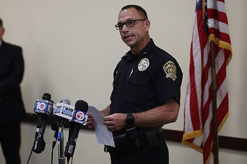 Davie Police Maj. Dale Engle spoke to the media