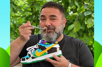 Hikmet Sugoer Eating Ice Cream Out of Nike SB Dunk