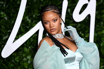 Rihanna arrives at The Fashion Awards 2019.