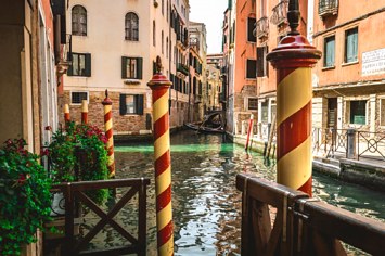 An empty canal in Venice.