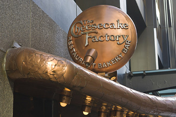 The entrance to the Cheesecake Factory restaurant in the John Hancock Center in Chicago.
