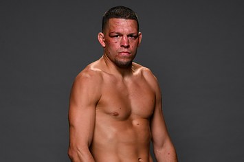 Nate Diaz poses for a portrait backstage during the UFC 241 event