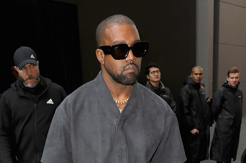 Kanye West attends the Balenciaga show
