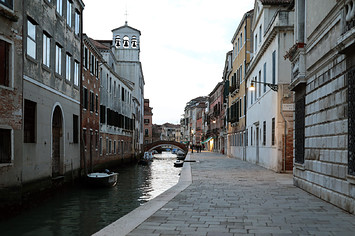 A completely empty fondamenta della Misericordia is seen on March 9, 2020 in Venice, Italy.