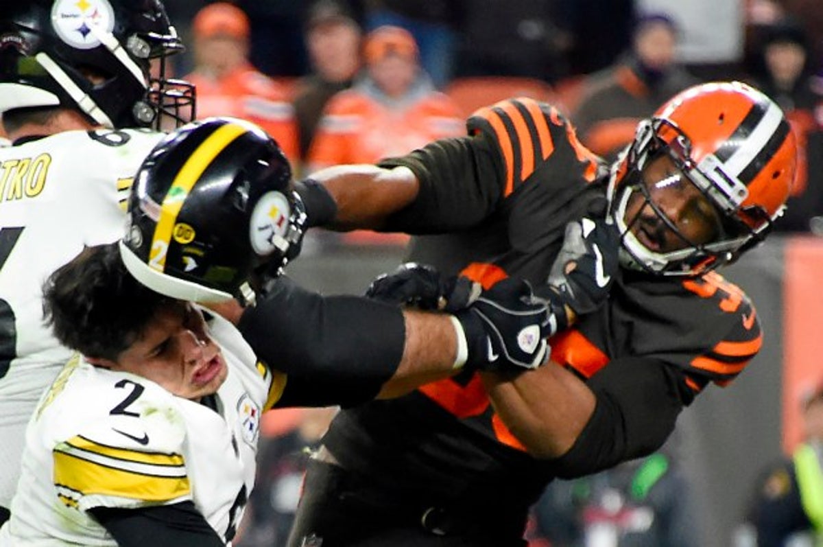 Browns' Myles Garrett doubles down on claim Steelers QB used