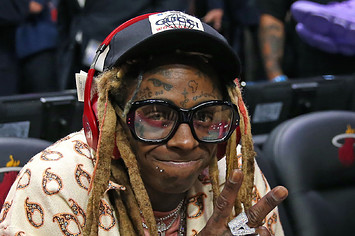 Rapper Lil Wayne is on hand as the Los Angeles Lakers visit the Miami Heat