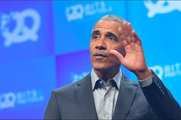 Former U.S. President Barack Obama speaks