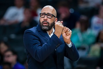 Head coach David Fizdale gestures during the first half