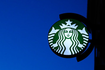Starbucks Coffee logo is seen in Krakow , Poland.
